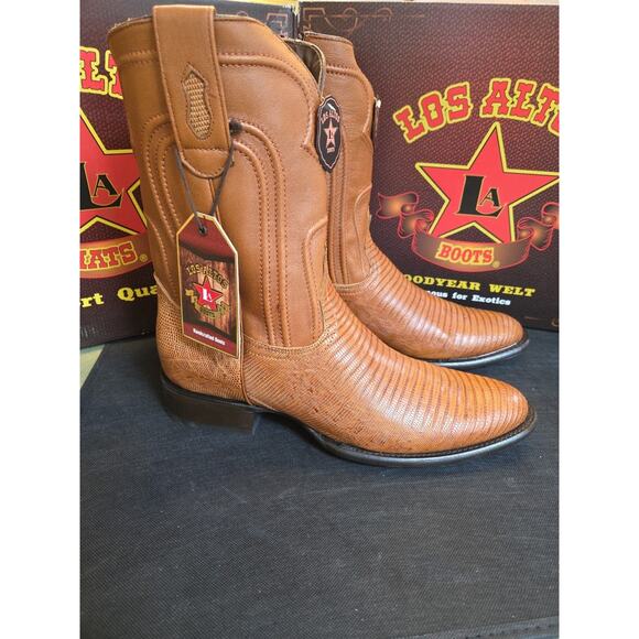 Los Altos Boots Other - LOS ALTOS DULL COGNAC TEJU LIZARD ROUND TOE WESTERN COWBOY BOOT 65G0703 D WIDTH